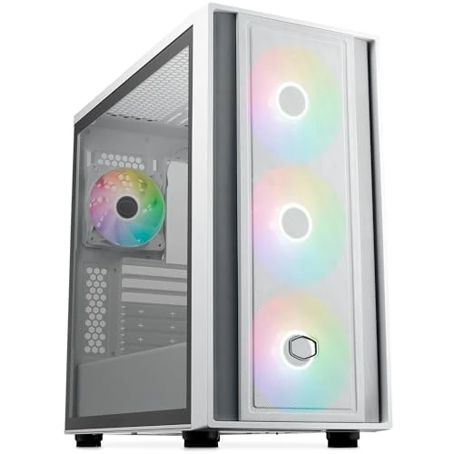 Zeitlich begrenztes Angebot: Cooler Master MasterBox 600 – E-ATX-Airflow-Gehäuse Back-Connect-MB- und 420 mm Radiator-fähig, 3 x 140 mm & 1 x 120 mm ARGB-PWM-Lüfter vorinstalliert, gehärtete Glaswand, USB 3.2 Gen 2x2 Typ-C - weiß von 81.14 € auf 81.14 € (