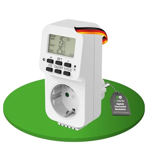 Offerta a tempo: conecto presa termostatica digitale, con sensore interno e timer, per terrario, serra, affumicatore, riscaldamento, regolatore di temperatura, raffreddamento e monitoraggio del gelo, 3600 watt, bianco - 17% da 17.99 € a 14.90 €