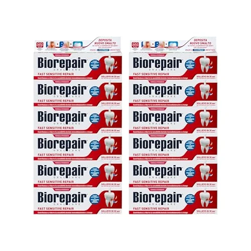 Offerta a tempo: Biorepair, Dentifricio Fast Sensitive Repair, Protezione Denti Sensibili, Dona Sollievo dal Dolore in 30 Secondi, Senza Fluoro e Parabeni, 12x75ml - 0% da 46.00 € a 46.00 €