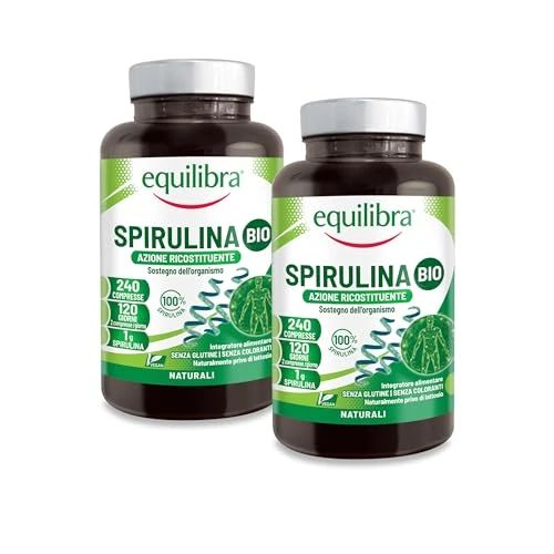Offerta a tempo: Equilibra, Spirulina Bio, 100% Alga Spirulina, 1000mg per Dose, 480 Compresse Vegan per 8 Mesi, Azione Ricostituente e di Sostegno per l'Organismo, Senza Additivi - 39% da 33.99 € a 20.90 €