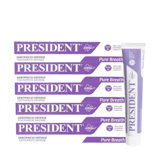 President Zestaw 5 DENTIFRIC DEFENSE Przeciw płytkom nazębnym, antybakteryjnym, przeciwbólowym. Idealny do zwalczania nieświeżego oddechu i do konserwacji po zabiegach uderzeniowych chlorheksydyny.