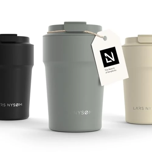 Oferta limitada: LARS NYSØM Taza térmica café para llevar | Termo Café para llevar de 0,38 litros con aislante | Travel Mug de Acero Inoxidable a Prueba de Fugas para la Bebida Caliente y Té (Ash Gray, 380ml) de 29.99 EUR a 23.90 EUR (ahorro 20%)