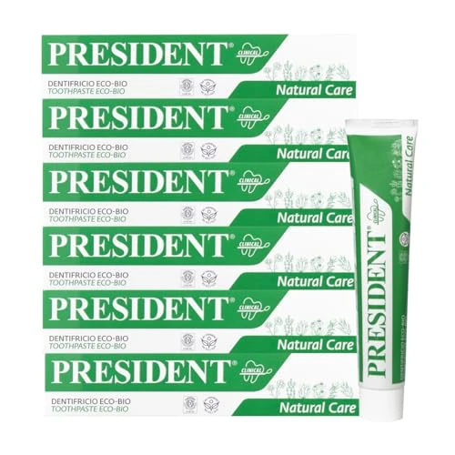 President Zestaw 6 szt. DENTYFRY ECO-BIO. Bez mentolu i bez fluoru. Naturalna całkowita ochrona zębów i dziąseł. Naturalne kojące działanie antybakteryjne. 6 x 75 ml