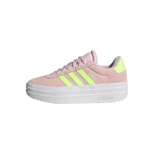 adidas Unisex Kids VL Court Bold Shoes Junior, Clear Pink/hi-res Yellow/FTWR White, 3.5 UK