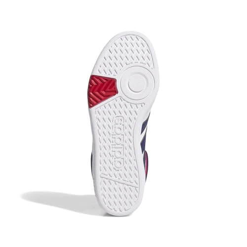 adidas Unisex Kids Hoops 4.0 MID Shoes, FTWR White/Dark Blue/Team Victory red, 3 UK