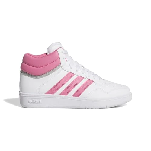 adidas Hoops 4.0 Mid Shoes, Basket Unisexe Enfants, FTWR White/Bliss Pink/Grey Two,