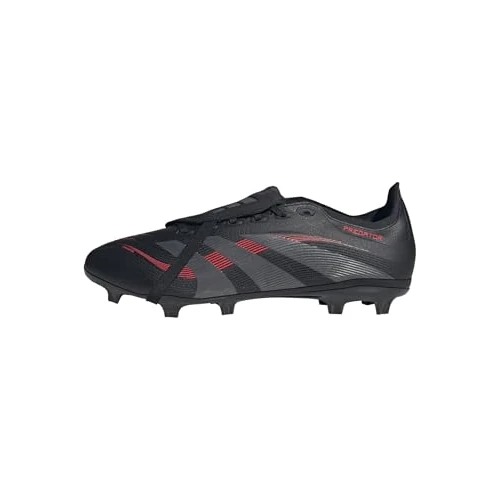 adidas Uniseks-Volwassen PREDATOR LEAGUE FOLD-OVER TONGUE Firm Ground/Multi Ground Football boots, Core Black/Grey Four/Lucid Red, 39 1/3 EU