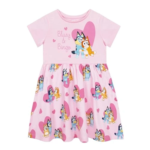 Offerta a tempo: BlueY Vestito Bingo Vestito Estivo Ragazza | Glitter Abiti da Bambina | Cotone Abbigliamento Ragazza | Rosa 5-6 Anni - 38% da 23.99 € a 14.99 €