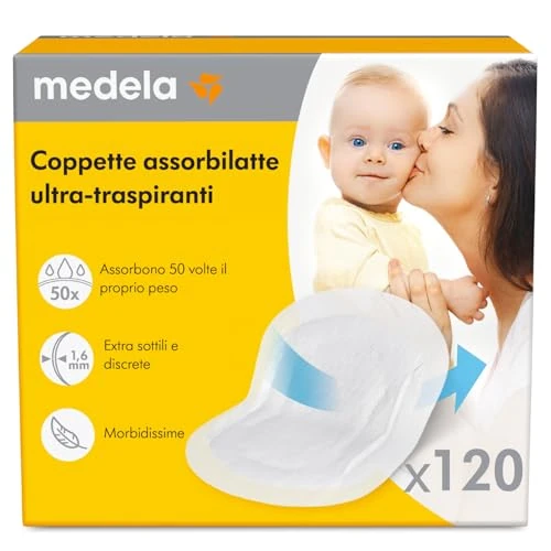 Oferta limitada: Medela discos absorbentes respirables para la lactancia, diseño discreto para un uso cómodo, paquete de 120, Exclusivo en Amazon de 19.99 EUR a 9.99 EUR (ahorro 50%)