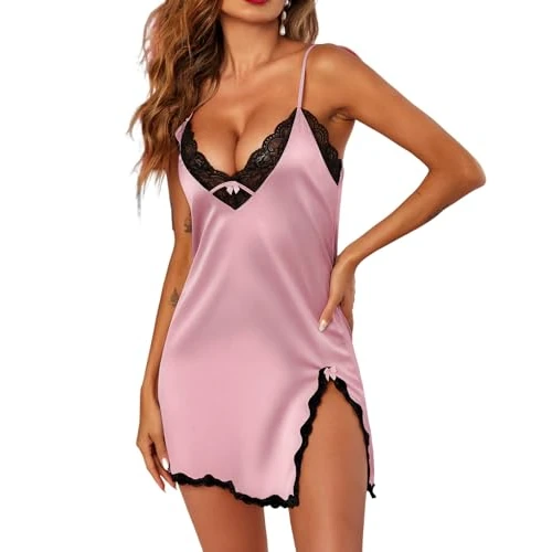 Limited-time offer: Ekouaer Women Nightgown Negligee for Ladies Sexy Babydoll Women's Nightdresses Pink S from 19.99 £ to 14.99 £ (save 25%)