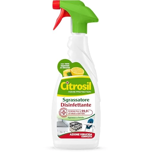 Citrosil Desengrasante, desinfectante, efecto virucida completo, elimina hasta el 99,9% de virus y bacterias, esencias de limón, 650 ml
