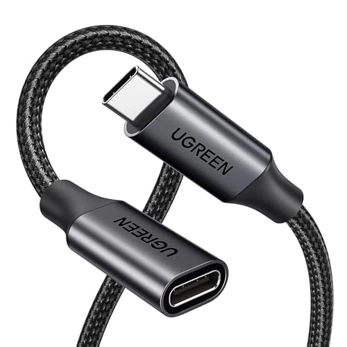 UGREEN Kabel przedłużający USB C 3,2 Gen 2, szybkie ładowanie, 100 W, przedłużacz USB C 4K, 60 Hz, dane 10 Gb/s, kompatybilny z iPhone 15 Plus Pro Max, MacBook Pro, Galaxy S24 Plus, S23, S22 (0,5 m)