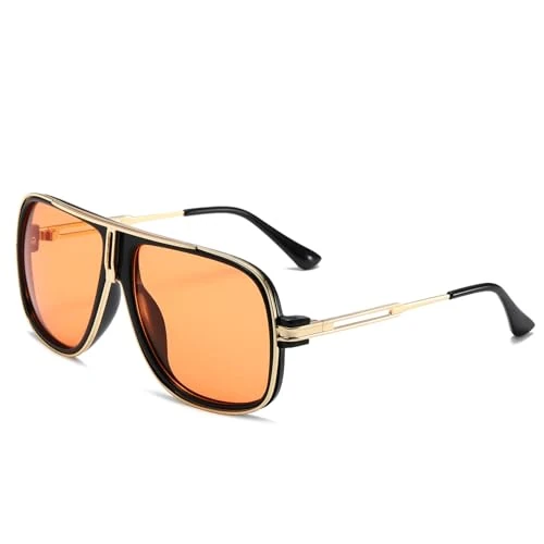 Offerta a tempo: SHEEN KELLY Occhiali da sole da pilota vintage anni '80 retrò in metallo da donna e uomo Occhiali classici neutri grandi trasparenti di lusso - 23% da 21.98 € a 16.98 €