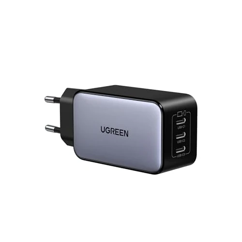 UGREEN Nexode USB C-Charger 65W GaN-Oplader met 3x USB-C-poort snellader compacte Lader compatibel met MacBook Pro/Air, HP Laptop, iPad Pro, iPhone 16-8 serie, Galaxy S24