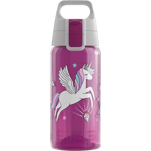 Sigg VIVA ONE Unifly Cantimplora infantil (0.5 L), botella transparente sin sustancias nocivas con tapa hermética, cantimplora para niños para usar con una mano