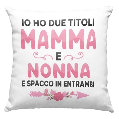 Mamá y Abuela Funda x Cojín Cumpleaños Original Ideas Regalos para ella para Navidad Regalo Día de la Madre - Sin Relleno (Blanco - MN1, 40_X40_)