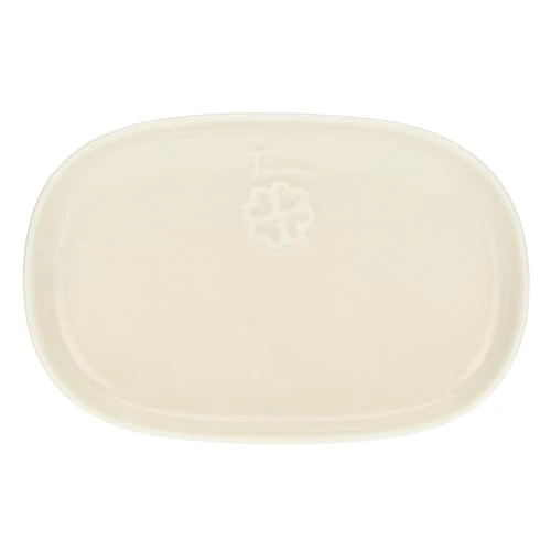 Offerta a tempo: THUN Piattino bianco con quadrifoglio in porcellana, Avorio - 45% da 9.90 € a 5.49 €