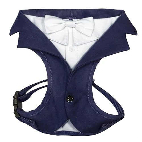 Limited-time offer: Croci Ceremony Groom Male Dog Harness for Weddings, Tuxedos for Dogs, Adjustable, Blue, XS/30-39cm from 23.86 GBP to 23.86 GBP (save 0%)
