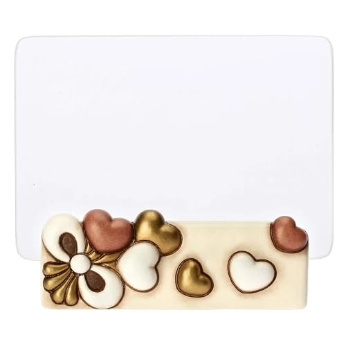 Offerta a tempo: THUN, Portafoto con Cuori in Ceramica Decorata a Mano e Vetro, Versione Media, Linea Angel Love, 14 x 7 x 4.6 cm h - 37% da 34.90 € a 21.99 €