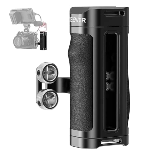 Oferta limitada: NEEWER Mango Lateral Ligero, Mango de Rig Jaula Cámara con Agarre de Silicona, Tornillos Dobles 1/4", Roscas 1/4", Zapata Fría, Ajuste Vertical, Compatible con SmallRig Jaula, CA067H de 36.99 € a 36.99 € (ahorro 0.00%)