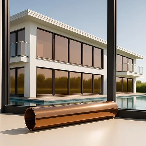 MARAPON® Film miroir de fenêtre, brise-vue, opaque, 44,5 x 200 cm, protection solaire, ne laisse pas de résidus, pour extérieur, fenêtre de toit