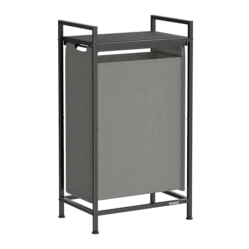 Oferta limitowana: VASAGLE Kosz na pranie, kosz na bieliznę z półką, pojemnik na pranie, torba na pranie z tkaniny Oxford, wysuwana, zdejmowana, 47 L, 42 x 28 x 75 cm, łupkowo-szary-antracytowy szary BLH001G01 z 92.99 zł na 92.99 zł (oszczędź 0.00%)