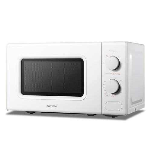 Comfee CM-M202CC(WH) Compact microwave oven with capacity of 20 liters, 700 W with manual control, Suitable for small kitchens, 5 power levels, Quick release, White