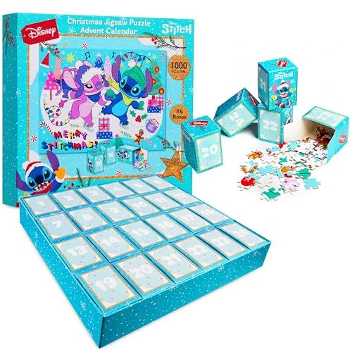 Limited-time offer: Disney Stitch Advent Calendar 2025 Jigsaw Puzzle 1000pcs Christmas Countdown Calendar Family Game Activity 24 Days Puzzles Stitch Gifts from 17.99 GBP to 13.89 GBP (save 23%)