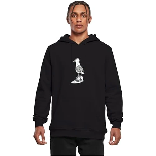 Mister Tee Męska bluza z kapturem Seagull Sneakersy Hoody, bluza z kapturem z nadrukiem graficznym, Regular Fit, rozmiary XS - 5XL, czarny, S