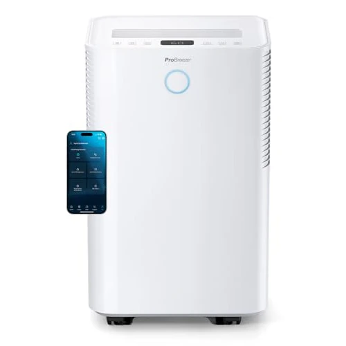 Pro Breeze Luftentfeuchter mit App & WLAN, 20L in 24h Entfeuchtungsleistung - Luftentfeuchter elektrisch mit Wäschemodus, Feuchtigkeitssensor, Timer - Gegen Schimmel - Entfeuchter für bis 30m²