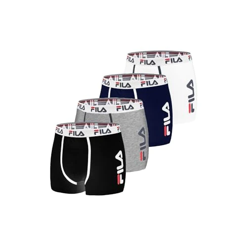 Oferta limitada: FILA Calzoncillos Hombre Boxer Algodón, Pack de 4, Gris A (M) de 39.90 € a 20.92 € (ahorro 48%)
