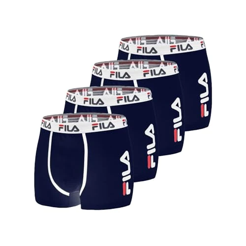 Offerta a tempo: Fila Mutande Boxer Uomo Cotone, Set da 4, Blu NV (M) - 29% da 39.90 € a 28.49 €