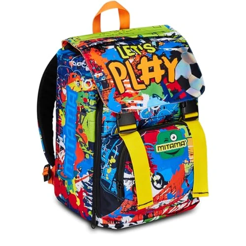Offre limitée : Mitama Sac à dos extensible Urban Game avec poche avant, bleu et orange, école primaire et loisirs, enfant garçon, bleu, Taglia unica, Sac à dos extensible de 49.90 € à 39.89 € (20% de remise)