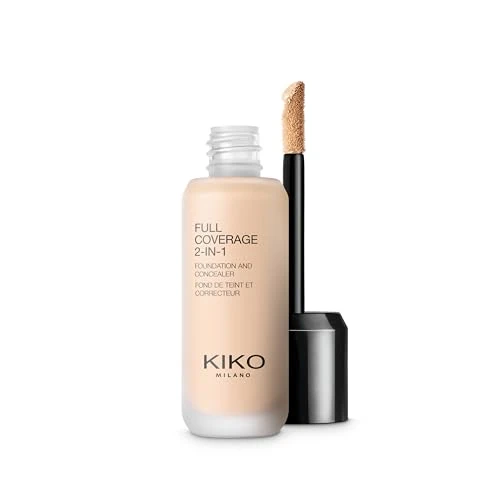 KIKO Milano Full Coverage 2-in-1 Foundation & Concealer 01 - WR 01, 2-In-1-Foundation Mit Concealer, Hohe Deckkraft