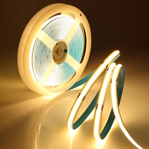 Oraymin COB LED Streifen 2M 3000K Warmweiß (Nur Streifen), LED Stripe Dimmbar 24V Flexibles COB LED Streifen, 8mm Breite für Home Dekoration, Küche, Spiegel, DIY Dekoration