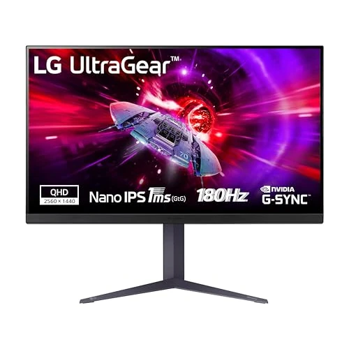 LG UltraGear™ 32GS85Q-B.AEU 32 Inch Gaming Screen - IPS Panel QHD (2560 x 1440), 1ms 180Hz, HDR 10, DCI-P3 98% (CIE1976), AMD FreeSync, Compatible with NVIDIA G-Sync