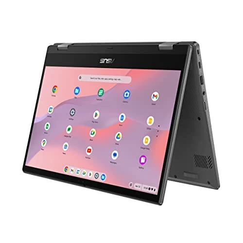 ASUS Chromebook CM1402FM2A#B0CZ42YZYG, ordenador portátil con monitor FHD Glossy de 14 pulgadas, 60 Hz, MediaTek Kompanio 520, 4 GB RAM, 128 GB eMMC, gráficos ARM Mali-G52 MC2, cromo, gris