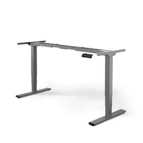 DESQUP Pro Plus Height-Adjustable Grey Frame, Dual Motor Table Frame, Height Adjustable, Electric Table Frame with Memory Function