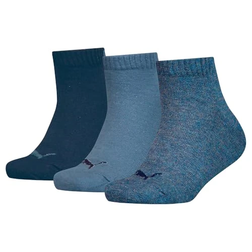Limited-time offer: PUMA Unisex Children's Quarter Recycled Cotton Sock (Pack of 3), Blue Denim, 35-38 from 16.49 £ to 6.35 £ (save 61.49%)