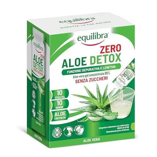 Offerta a tempo: Equilibra Aloe Detox Zero, Aloe Vera Gel Concentrato 99% — 26% da 9,90 € a 7,28 €