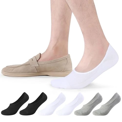 Limited-time offer: CLOSEMATE Mens Loafer No Show Socks 6 Pairs(2Black2White2Grey,Size L) from 12.99 £ to 12.99 £ (save 0.00%)