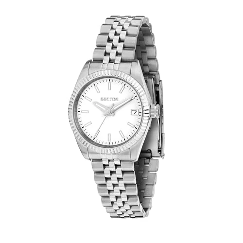Sector No Limits Montre Femme, Heure, Date, Analogique, Bracelet Acier, Boîtier 32 mm, Collection 240 - R3253240514