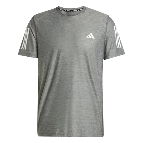 adidas Men's Own The Run Tee, Grey six/White Melange, S