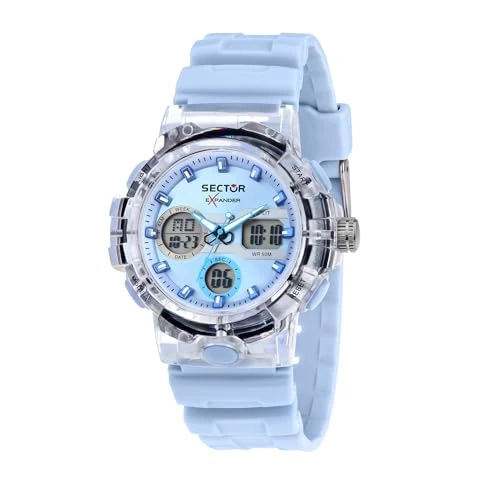Tijdelijke aanbieding: Sector Ex-46 light blue unisex digital watch R3251242503 silicone case and strap van 59.00 EUR naar 47.20 EUR (korting 20%)