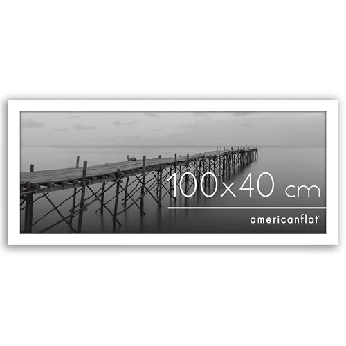 Oferta limitada: Americanflat Marco de Fotos 100x40 cm en Blanco - Marco Fotos Madera con Cubierta de Plástico Resistente y Ganchos para Colgar en Pared - Exposición Horizontal y Vertical de 35.99 € a 35.99 € (ahorro 0.00%)