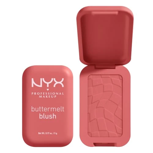 NYX PROFESSIONAL MAKEUP - Blush en Poudre, enrichi en beurre de mangue, beurre d'amande & beure de karité - Texture Fondante - Formule Vegan - Buttermelt Blush, Teinte : Feeling Butta