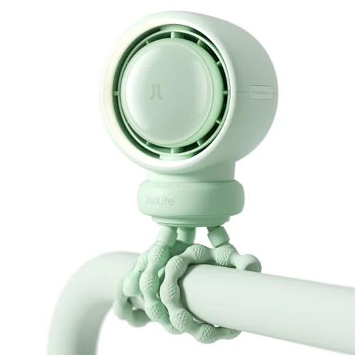 Offerta a tempo: JISULIFE - Ventilatore portatile per passeggino, alimentato da piccole batterie, ventilatore per seggiolino auto a 5 velocità, purifica l'aria e migliora la tecnologia, senza pale, regali di - 24% da 39.99 € a 30.39 €