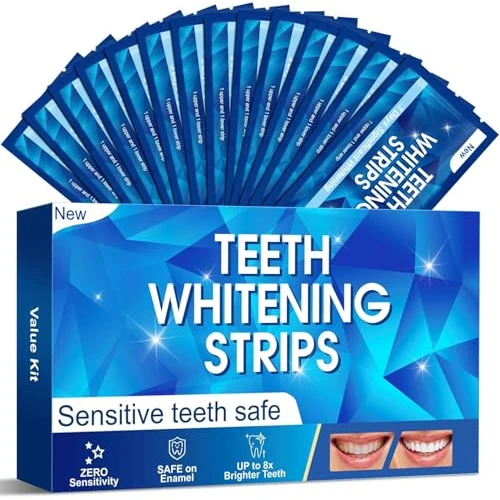 Teeth Whitening Strips Bleaching Zähne Stripes: Vinmall Zahnaufheller Zahnaufhellung Bleaching Stripes, White stripes zähne mit Non Sensitive Formel, zähne bleaching zuhause (28 stück (1er Pack))