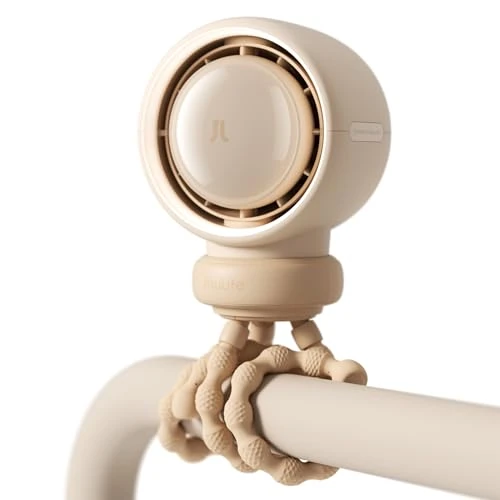 Offerta a tempo: JISULIFE Ventilatore per passeggino, grande, sicuro, senza pale, per culla, scrivania, batteria portatile ricaricabile con tecnologia Air Turbo, luce notturna, regalo alimentare per mamma/papà/amico - 10% da 31.99 € a 28.87 €