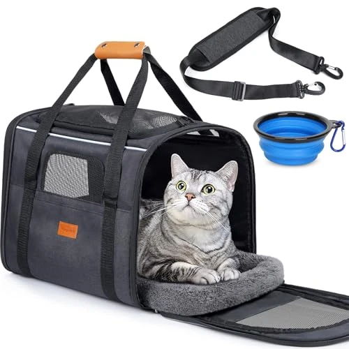 Offerta a tempo: Morpilot Trasportino per Cani e Gatti, Gabbietta Morbida per Animali Domestici, Borsa portabile o a Tracolla in Tessuto da Trasporto Confortevole, Borsa Ripiegabile Viaggio Sull' Aereo - 12% da 35.99 € a 31.58 €